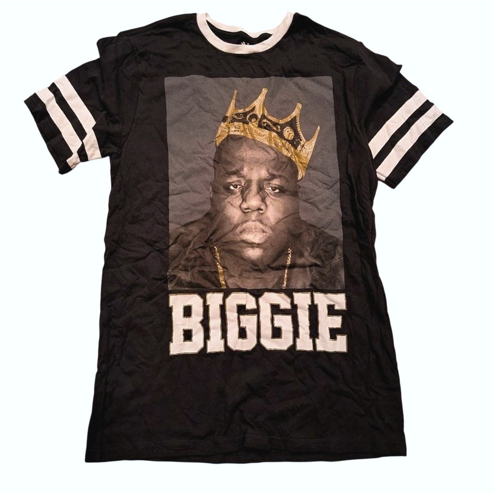 Biggie  T-Shirt  Large Graphic Black 90s Y2K Vintage Style East Coast Rap B.I.G